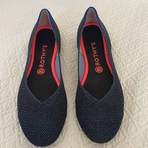 Rothy’s Special Edition Metallic Blue Lattice Flats size 10